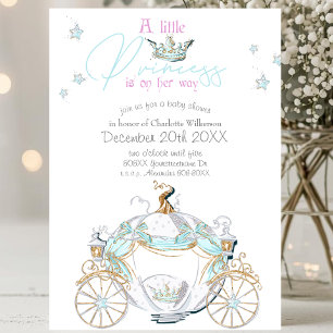 Baby Girl Cinderella Princess Carriage Baby Dusche Einladung