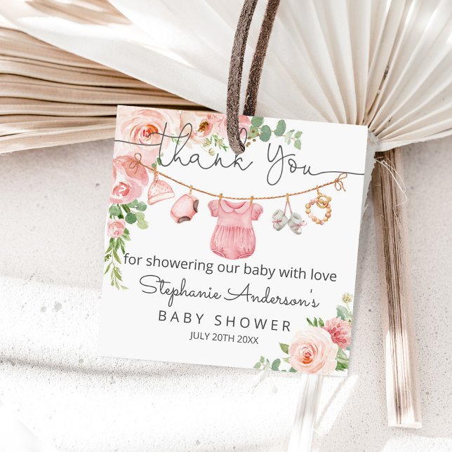 Baby Girl Clothes Baby Dusche Square Gevor Label Quadratischer Aufkleber (Von Creator hochgeladen)