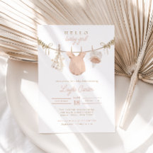 Baby Girl Clothesline Blush Pink Boho Babydusche