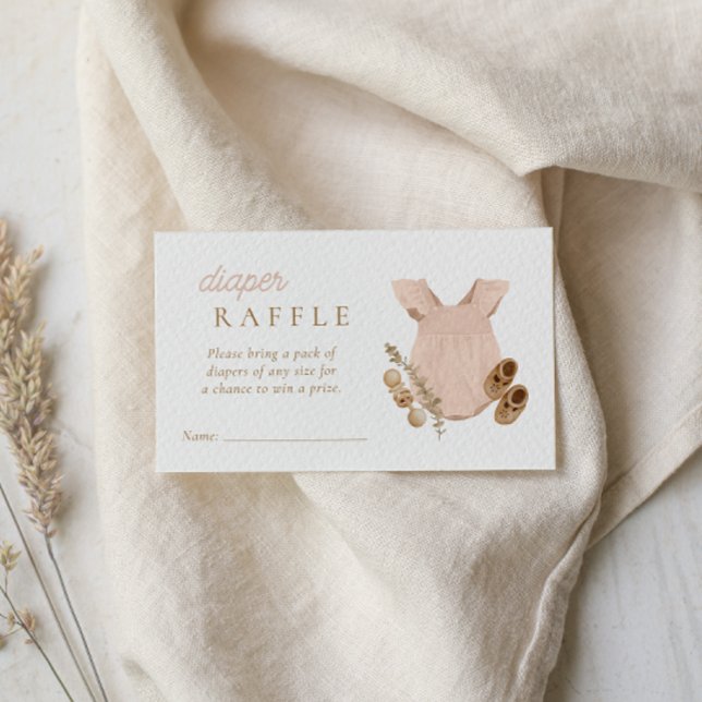 Baby Girl Clothesline Boho Diaper Raffle Begleitkarte (Von Creator hochgeladen)