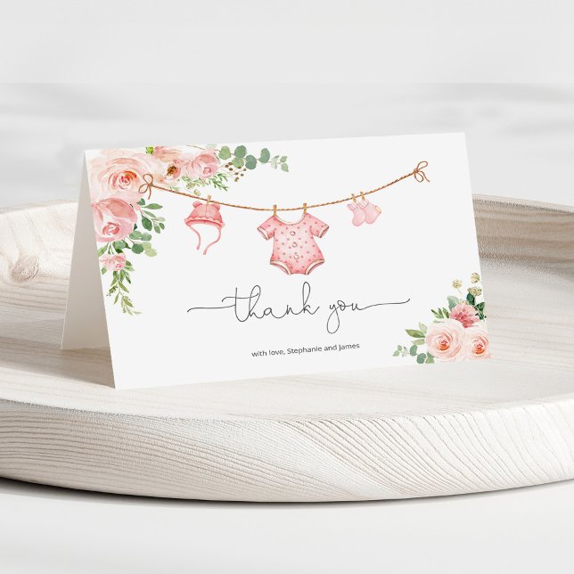 Baby Girl Clothesline Vielen Dank Dankeskarte (Von Creator hochgeladen)