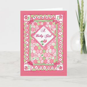 Baby Girl Congratulations Card Karte