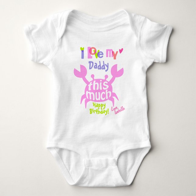 Baby Girl Crab Shirt Happy Birthday Daddy Gift (Vorderseite)