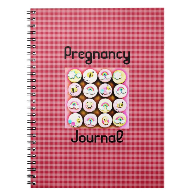 Baby Girl Cupcakes Pregnancy Journal Notizblock (Vorderseite)
