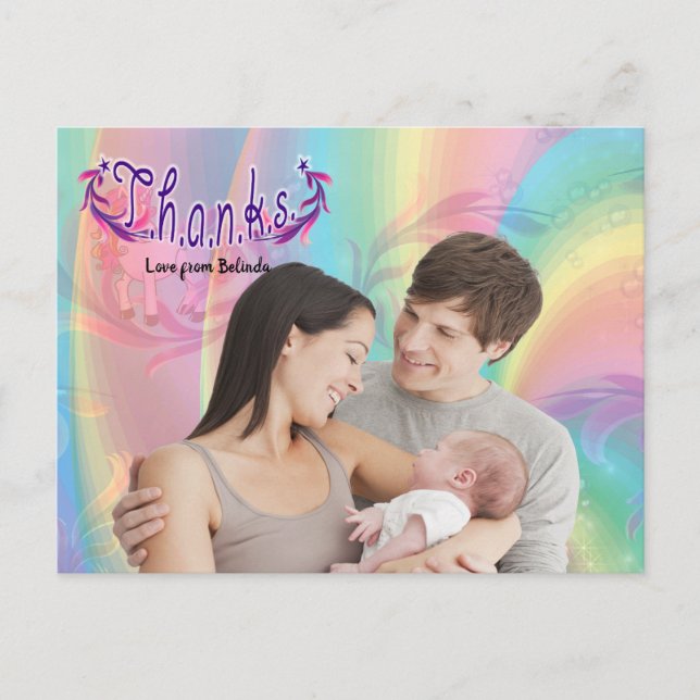 Baby Girl Danke Foto Postcard Postkarte (Vorderseite)