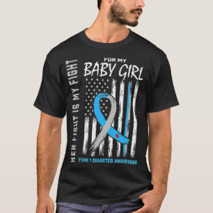 Baby Girl Daughter Typ 1 Diabetes-Warnhinweis  T-Shirt