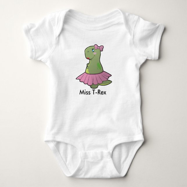 Baby Girl Dinosaur Miss T-Rex Bodysuit Baby Strampler (Vorderseite)
