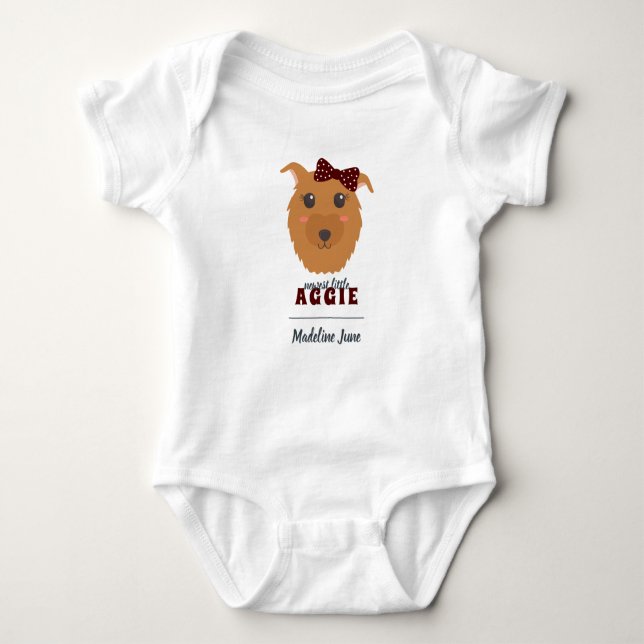 Baby Girl Dog Maroon Strampler (Vorderseite)