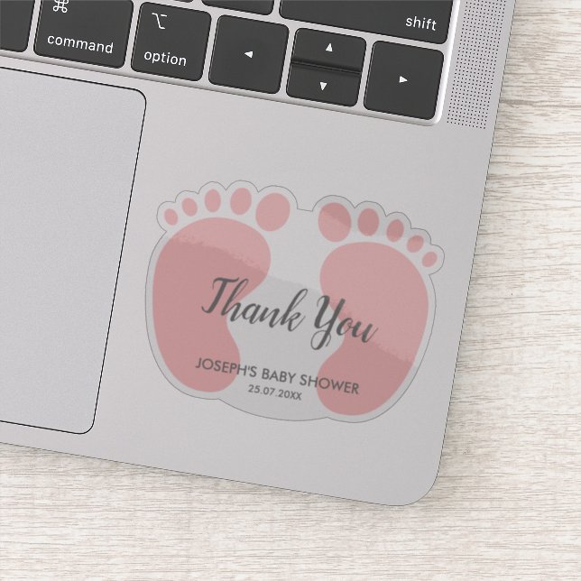 Baby Girl Dusche Gastgeschenk Vielen Dank Aufkleber (Detail)