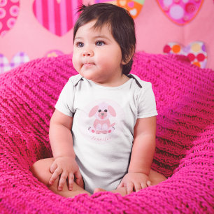 Baby Girl Dusche Personalisiert Puppy Pink Strampler