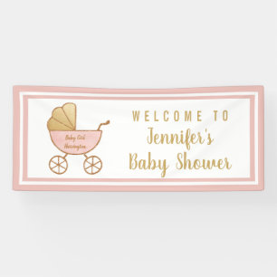 Baby Girl Dusche Pink Carriage Willkommen Banner