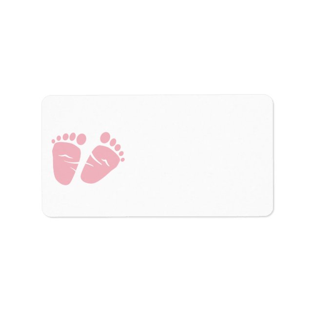 Baby Girl Dusche Pink Feet Adressaufkleber (Vorne)