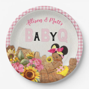 Baby Girl Dusche Pink Sonnenblume Baby Q Barbeque Pappteller