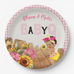 Baby Girl Dusche Pink Sonnenblume Baby Q Barbeque Pappteller