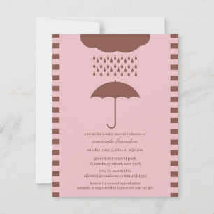 Baby Girl Dusche Rosa Regenschirm Einladung