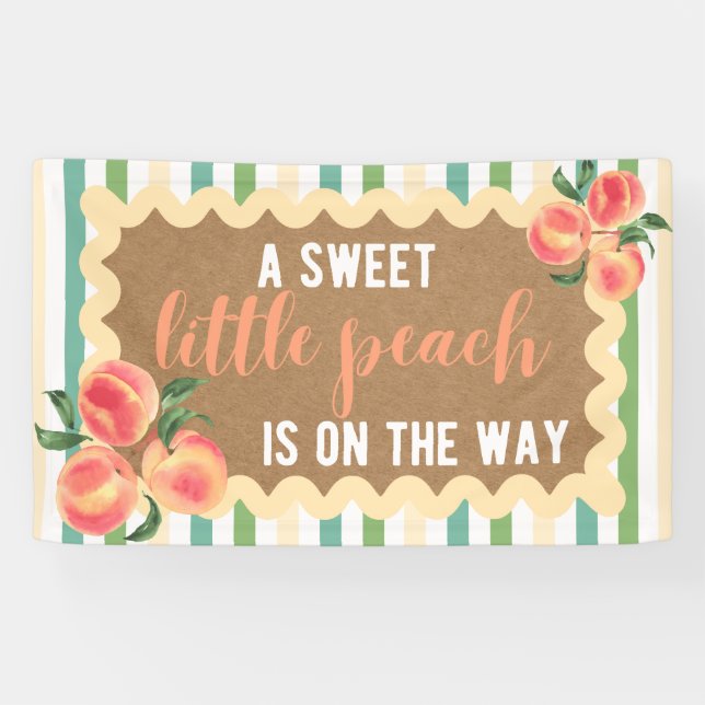 Baby Girl Duwer Banner Peach Thema Party Hintergru (Horizontal)