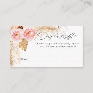 Baby Girl Duwer Boho Floral Diaper Raffle Ticket Begleitkarte