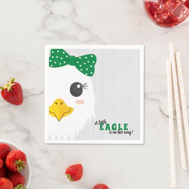 Baby Girl Eagle Green Baby Dusche Napkins Serviette (Beispiel)