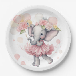 Baby Girl Elephant Baby Dusche Teller