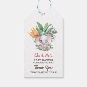 Baby Girl Elephant Babydusche Vielen Dank Geschenkanhänger