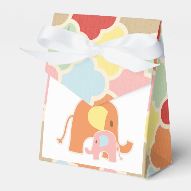 Baby Girl Elephant Dusche Fevor Box Geschenkschachtel (Vorderseite)