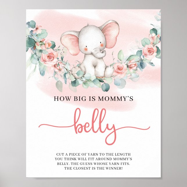 Baby Girl Elephant Eukalyptus mommys Bauchspiel Poster (Vorne)