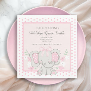 Baby Girl Elephant Pink Polka Dot Sip Dusche Serviette