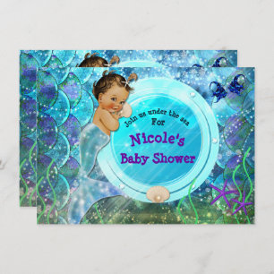 Baby Girl Enchanted Mermaid Baby Shower Party Einladung