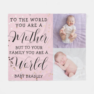 Baby Girl Erstes Jahr Foto Collage Keepake pink Fleecedecke