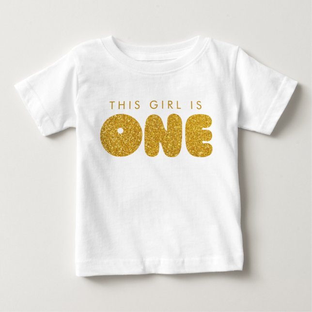 Baby Girl Erstgeburt Outfit Golden One T-shirt (Vorderseite)