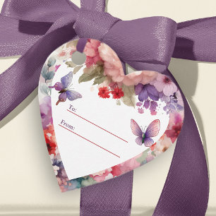 Baby Girl Fairy First Birthday Heart Gift Tags Geschenkanhänger