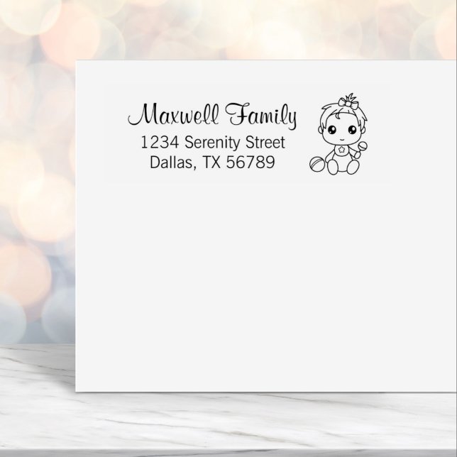 Baby Girl Familienadresse Permastempel (Von Creator hochgeladen)
