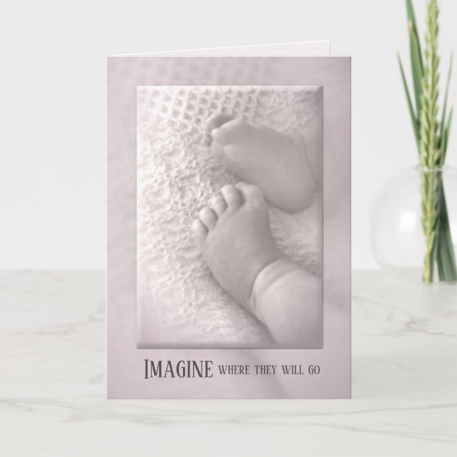 Baby Girl Feet on Pink Blanket Card Karte (Vorderseite)