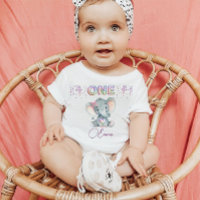 Baby Girl First Birthday Name Elephant Niedlich On