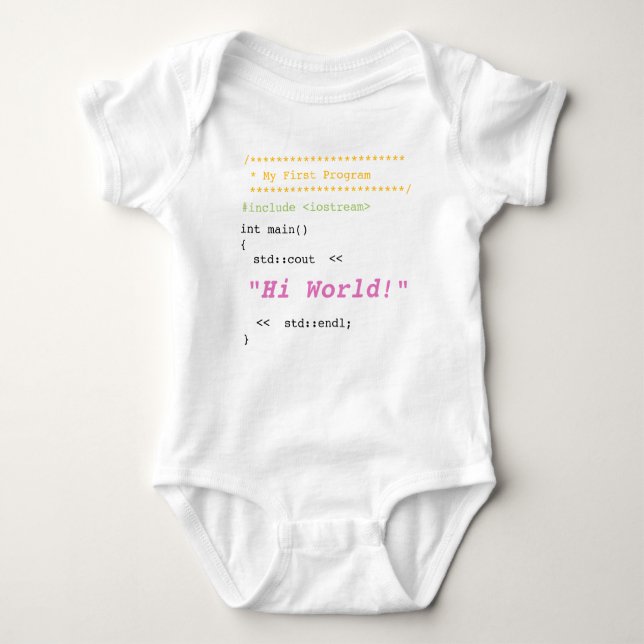 Baby Girl First C++ Programm Baby Strampler (Vorderseite)