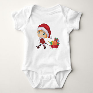 Baby Girl First Christmas Baby Strampler