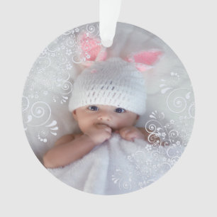 Baby Girl First Christmas Foto Ornament
