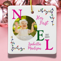 Baby Girl First Christmas Pink Erstes Weihnachten 