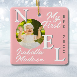 Baby Girl First Christmas Pink Weihnachten Foto Ke Keramikornament