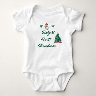 Baby Girl First Christmas Quote Kleinkind Strampler