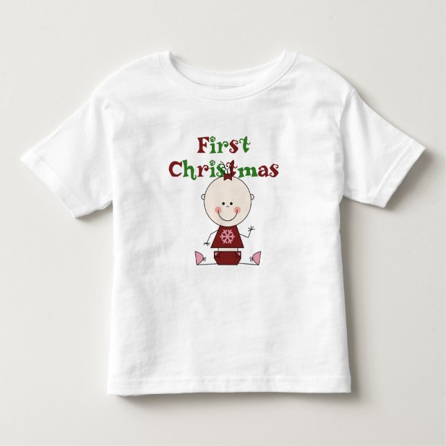 Baby Girl First Christmas T - Shirt und Geschenke (Vorderseite)