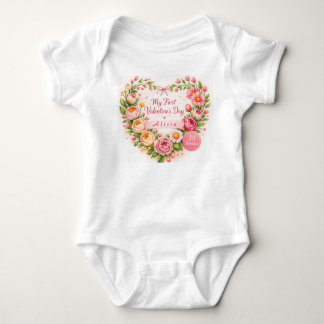 Baby Girl First Valentine’s Day Design Customize Strampler