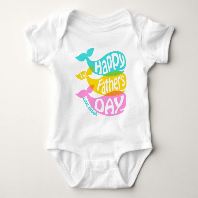 Baby Girl First Vatertag Shirt Whale (Vorderseite)