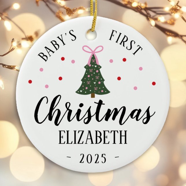 Baby Girl First Weihnachtsschmuck pink & green (Von Creator hochgeladen)