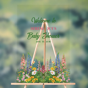 Baby Girl Floral Baby Dusche Acrylschild