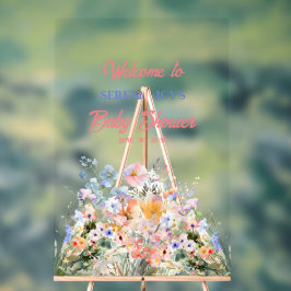 Baby Girl Floral Baby Dusche Akryllische Beschrift Acrylschild