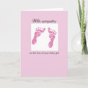 Baby Girl Footprints Beileid Fehlgeburt Karte