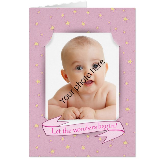 Baby Girl Foto Ankündigung (Vorne)