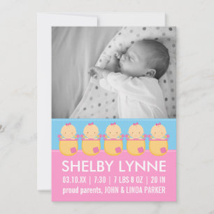 Baby Girl Foto Card Geburtsankündigungen Ankündigung