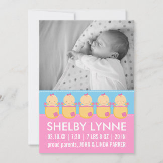 Baby Girl Foto Card Geburtsankündigungen Ankündigung